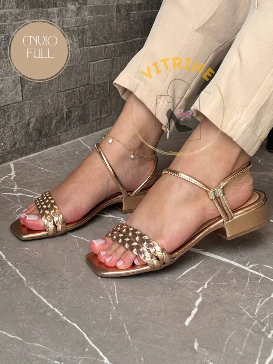 Women Flat Sandals - Bronze - View 1