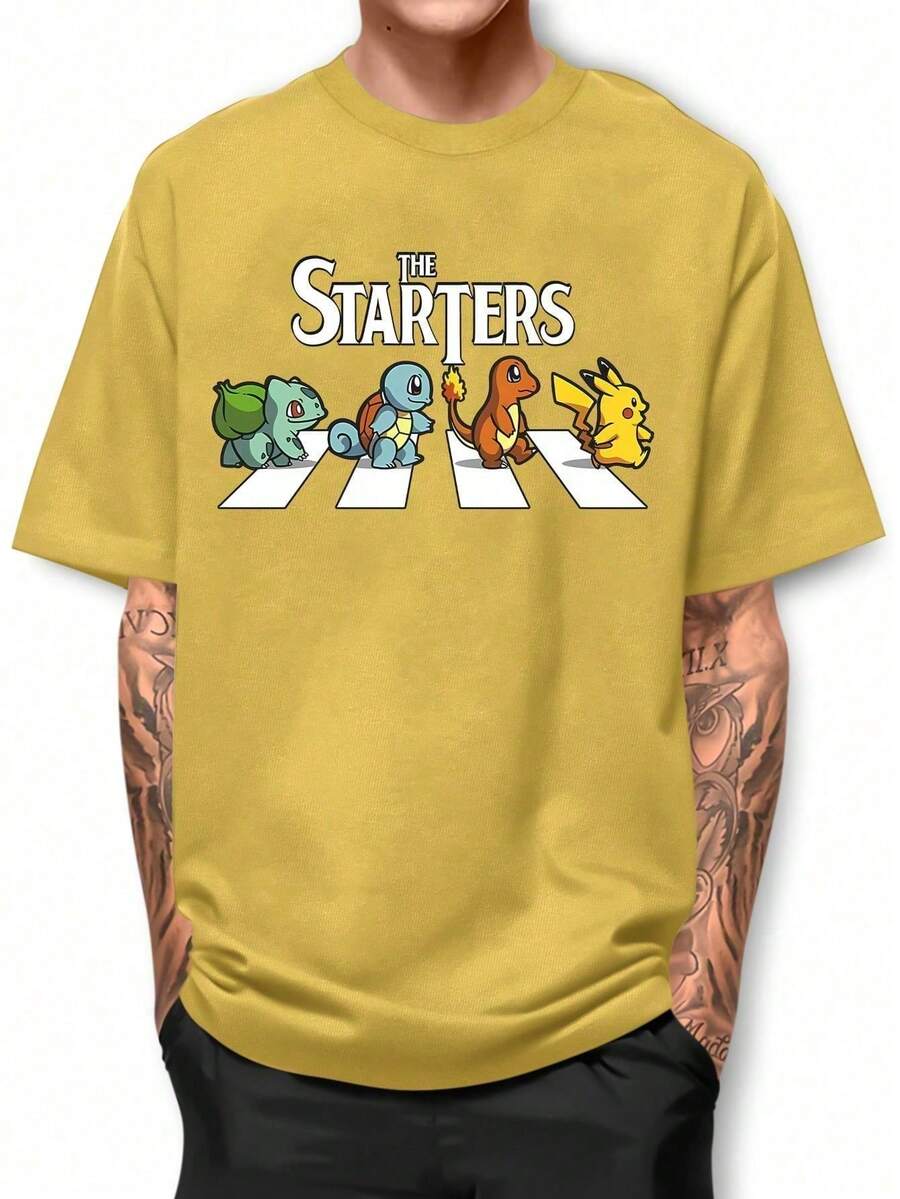 Men T-Shirts - 黃色 - 查看 1