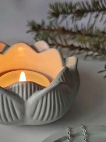 Caixa em forma de lótus 3D e molde de silicone de suporte para resina epóxi de cristal, fabricação de velas de aromaterapia de cera, artesanato em gesso, armazenamento de joias - molde de silicone branco - Ver 5