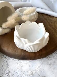 Caixa em forma de lótus 3D e molde de silicone de suporte para resina epóxi de cristal, fabricação de velas de aromaterapia de cera, artesanato em gesso, armazenamento de joias - molde de silicone branco - Ver 6