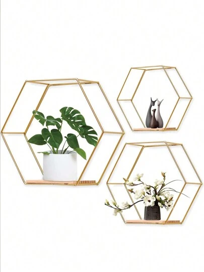 1 件家用壁挂式多功能装饰架，承重能力强，适用于盆栽、饰品、办公用品和手工艺品，复古风格秋季家居装饰房间装饰