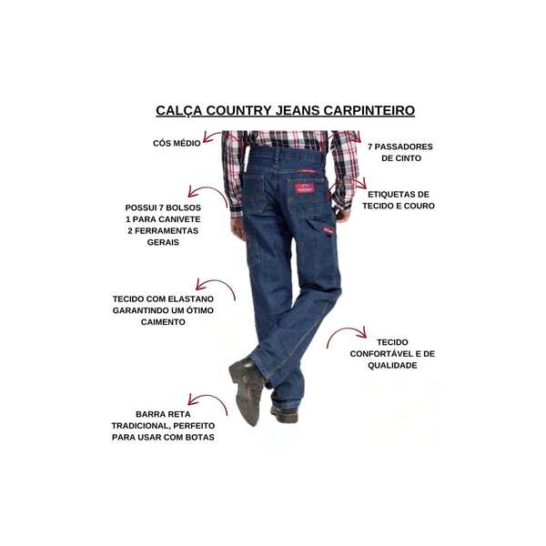 Calça Jeans Infantil Estilo Carpinteiro Ref: 657