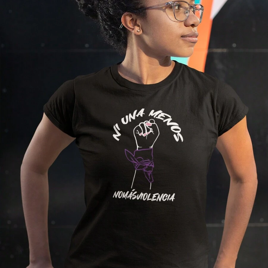 T-Shirt For Women Printed Women's Day 8m Not One Less - Black - View 1