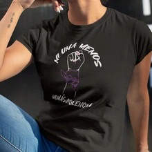 T-Shirt For Women Printed Women's Day 8m Not One Less - Black - View 4