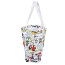 化妝品收納袋，亞麻化妝包，旅行包，手提袋 - 亮橙色 - 查看 1