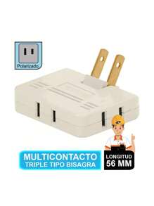Multicontacto Triple T. Bisagra - Blanco - Ver 2