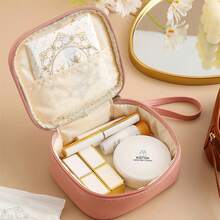 1個女性專用衛生巾收納袋,可攜帶且防水的女生或學生用月事巾包,月經用品收納袋 - 粉色 - 查看 4