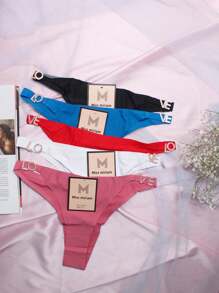 Tanga LOVE,  sexy con letras de metal brillantes, invisible, lisos, distintos colores - Blanco - Ver 6