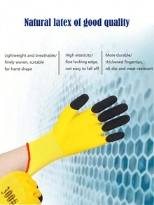 13 Gauge Nylon Nitrile Coated Gloves, Latex Foam Palm Protection, Pure Latex, Outdoor Work, Wear-Resistant, Water-Proof, Anti-Slip, Logistics, Handling, Labor Protection, Oil-Proof Gloves - Yellow - View 3