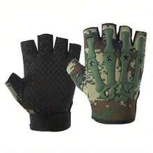 1 đôi Bộ xương Nửa ngón tay Cưỡi Găng tay : Không trượt , Chống gió & Không thấm nước Sự bảo vệ Đối với Xe đạp - màu đen - Xem 4