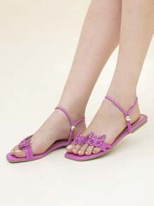 Women Flat Sandals - Màu Hồng baby - Xem 2
