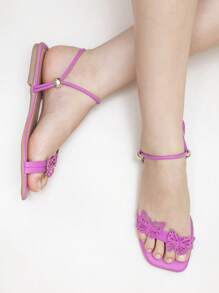 Women Flat Sandals - Màu Hồng baby - Xem 3