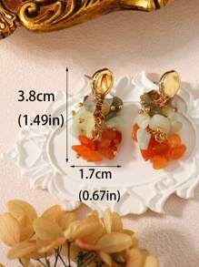 2pcs Retro European Style Countryside Vacation Rock Chips DIY Jewelry, Suitable For Women Daily Wear, Holiday Gift, Natural Stone Size Variation Is Normal - Colorful - View 6