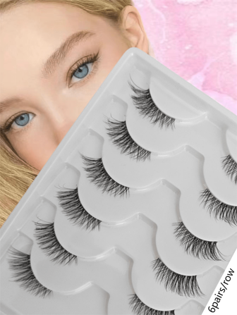 6 pares de pestañas postizas, pestañas de ojo de gato, pestañas 3D, pestañas de ojo de zorro, pestañas de cola alargadas, pestañas cruzadas, pestañas de plumas, pestañas naturales y delgadas, cómodas y livianas de usar, adecuadas para todos los grupos de edad con alta rentabilidad,pestañas pestans extensiones de pestañas