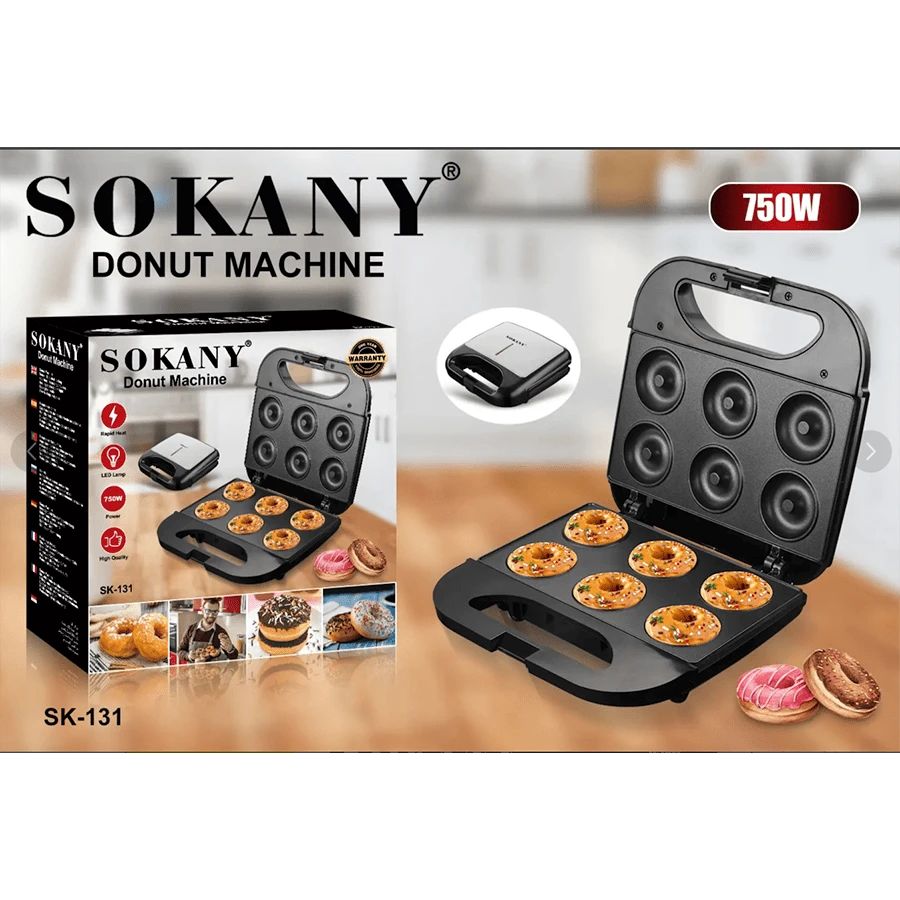 Sokany.Máquina para hacer donas de 6 agujeros - Negro - Ver 1