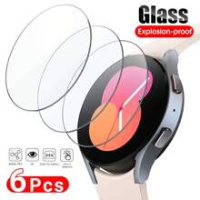 6 sztuk szkła hartowanego kompatybilnego z Galaxy Watch 5 4 3 42mm 44mm 40mm 46mm folia przeciw zarysowaniom Watch4 klasyczne folie ochronne na ekran prezent na urodziny, rodzinę, przyjaciół folia ochronna na ekran zegarka, etui na zegarek, akcesoria do zegarków