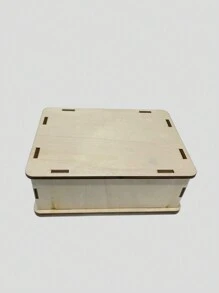 1 pieza Caja de ahorro de dinero de madera creativa con tabla de plan de ahorro, hucha, bote de monedas, regalo adecuado, organizador de almacenamiento doméstico para dormitorio, escritorio, hogar, regalo de cumpleaños para dormitorio - Beis - Ver 8
