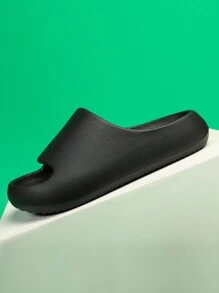 兒童男女通用的易穿拖鞋,帶有防滑軟底,適合室內和室外活動 - 黑色 - 查看 10