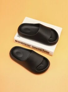 兒童男女通用的易穿拖鞋,帶有防滑軟底,適合室內和室外活動 - 黑色 - 查看 6