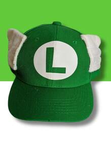 Gorra L o M con alas 3D para Niños y Niñas Personaje Video Juegos Dibujos Animados Caricatura Sombreros Transpirables Para El Sol De Malla Gorros Infantiles, Hombre y Mujer Retro Consola - Verde - Ver 4