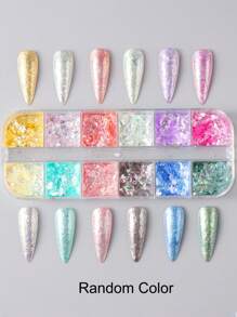12 Grids Holografische Opaal Fire Flakes Nail Art Paillette Doorschijnend Iriserende Glitter Set Nageldecoratie Poeder DIY Nagel Charmes Nagel Edelstenen Nagelbenodigdheden