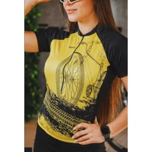 Women Cycling Jersey - Yellow - View 5