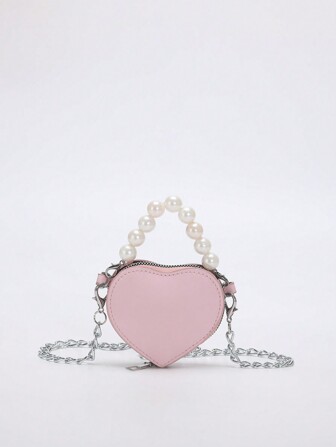 Stylish, Cute And Elegant Love Mini Bag, Available In Burgundy, Pink, Black And White Colors, Pearl Handbag, Shoulder Crossbody Bag, Coin Purse, Perfect For Daily Outings, Christmas, Spring Festival And Birthday Gifts