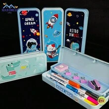 CARTUCHERA CON CONTRASEÑA, Caja De Papelería De Doble Capa Multifuncional Para Estudiantes De Primaria, secundaria o universidad, estuché de lápices de doble capa