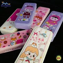 CARTUCHERA CON CONTRASEÑA, Caja De Papelería De Doble Capa Multifuncional Para Estudiantes De Primaria, secundaria o universidad, estuché de lápices de doble capa