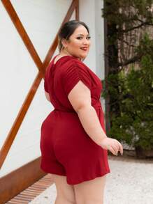 Plus Size Jumpsuits - Red - View 2