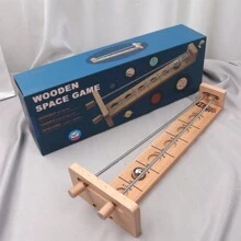 1入組木製夾棒氣墊冰球球桌遊戲玩具,挑戰極限,水下滾球,家庭互動,培養注意力,手眼協調能力