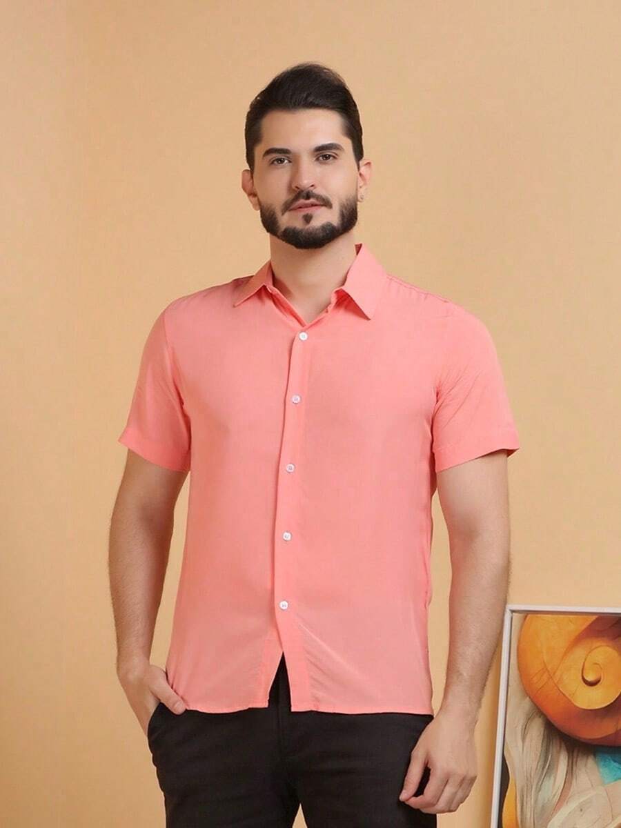 Men Shirts - 粉色 - 查看 1