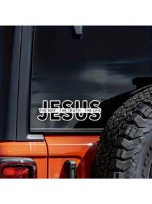 Jesus The Way The Truth The Life Christian Vinyl Decal Car Sticker - White - View 4