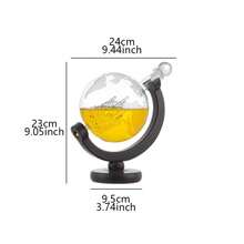 1pc Earth-Shaped Glass Decanter Wine Dispenser With Wooden Holder Set - Transparent - View 2