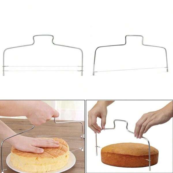 Cortador Nivelador Fatiador De Bolos Confeitaria 02 Fios Ajustável Aço Inox molde para Bolo - Envio IMEDIATO