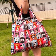 1个大容量便携购物袋，轻便卡通图案防水手提袋，适合青少年、女性、大学生、上班族女性，是工作、返校、初中、高中、大学、度假的理想之选。 - 彩色 - 查看 5