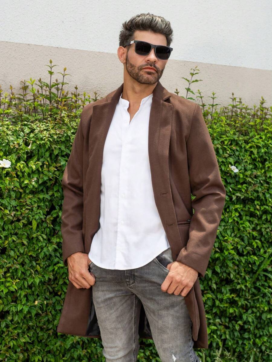 Kickoff Men Overcoats - 鏽棕色 - 查看 1