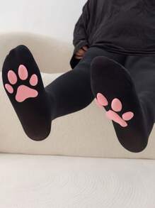 Women's Over-The-Knee High Socks, Harajuku Style, Sexy Compression Thigh High Stocking With 3d Cat Claw Design, Y2k