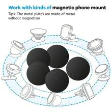 5pcs Electroplated Black Iron Sheet Phone Holder Accessory With 40mm Diameter And Adhesive Backing