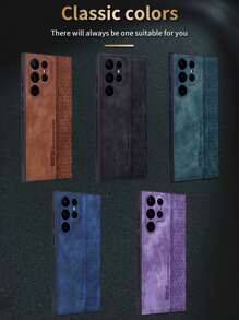 Funda de teléfono compatible con iPhone, de estilo empresarial sencillo y de moda, con textura de piel sintética, compatible con iPhone, , Apple, Redmi, Oppo, Vivo, versión internacional, no la versión nacional - Marrón - Ver 4