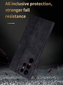 Funda de teléfono compatible con iPhone, de estilo empresarial sencillo y de moda, con textura de piel sintética, compatible con iPhone, , Apple, Redmi, Oppo, Vivo, versión internacional, no la versión nacional - Marrón - Ver 10