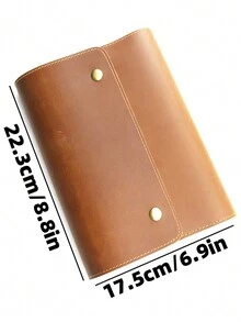 復古多功能筆記本帶卡片收納夾,88張空白頁日記手帳行事曆每日記事本,適用於學校辦公文具 - 棕色 - 查看 2