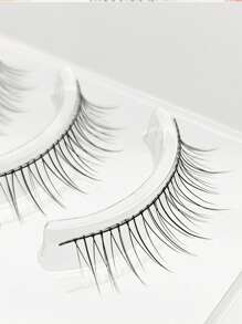 5 对自然外观可重复使用假睫毛，黑色茎，适合初学者，可增加裸妆效果