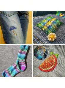 1套小型編織機,編織工具,補織機,diy紡織工具,織布機,用於牛仔布衣服的縫補工具 - 彩色 - 查看 7