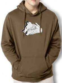 Men Hoodies - 卡其色 - 查看 1