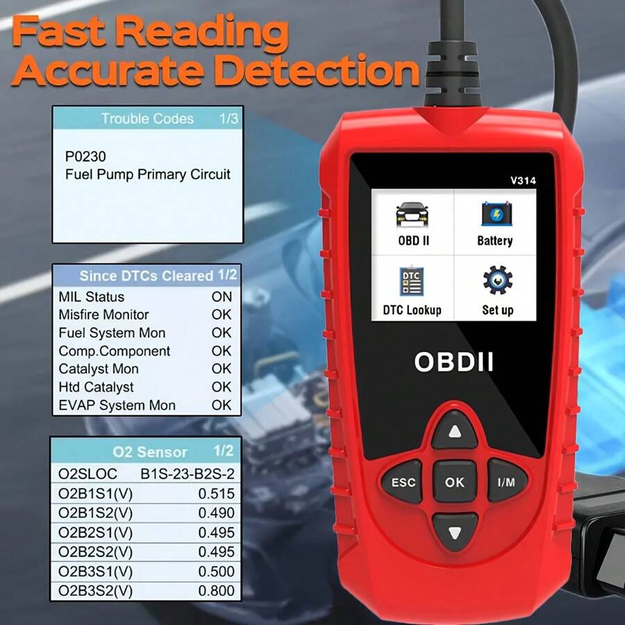 2024 OBD2 Car Scanner Diagnostic Scan Tool V314, Color Screen Vehicle