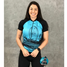 Women Cycling Jersey - Blue - View 2