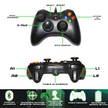 CONTROL ALAMBRICO COMPATIBLE CON XBOX 360 Y PC - Negro - Ver 3