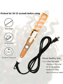 Rizador de pelo portátil profesional, rizador de pelo de cerámica, rizador de pelo ,PUNTA DE ESPIRA - Multicolor - Ver 3