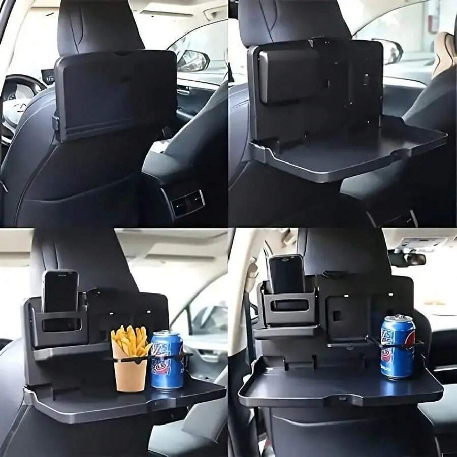 1pc Black Car Seat Back Small Desk Board For Folding Table, Rear Seat
